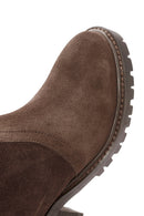 Woman Brown Zippered Suede Leather Boat | Derimod Woman Brown Zippered Suede Leather Boat | Derimod