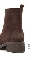 Woman Brown Zippered Suede Leather Boat | Derimod Woman Brown Zippered Suede Leather Boat | Derimod