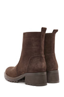 Woman Brown Zippered Suede Leather Boat | Derimod Woman Brown Zippered Suede Leather Boat | Derimod