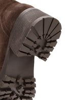 Woman Brown Zippered Suede Leather Boat | Derimod Woman Brown Zippered Suede Leather Boat | Derimod