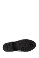 Woman Black Zippered Leather Boat | Derimod Woman Black Zippered Leather Boat | Derimod