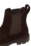 Women's Brown Suede Leather Chelsea Boot | Derimod Women's Brown Suede Leather Chelsea Boot | Derimod