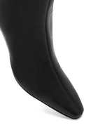 Women's Black Zippered Thick Heeled Leather Boot | Derimod Women's Black Zippered Thick Heeled Leather Boot | Derimod