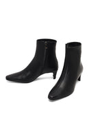 Women's Black Zippered Thick Heeled Leather Boot | Derimod Women's Black Zippered Thick Heeled Leather Boot | Derimod