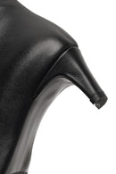 Women's Black Zippered Thick Heeled Leather Boot | Derimod Women's Black Zippered Thick Heeled Leather Boot | Derimod