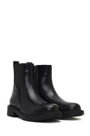 Women's Black Zippered Leather Boots | Derimod Women's Black Zippered Leather Boots | Derimod