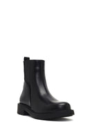 Women's Black Zippered Leather Boots | Derimod Women's Black Zippered Leather Boots | Derimod