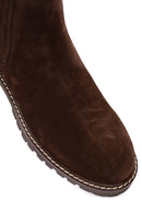 Women's Brown Suede Leather Chelsea Boot | Derimod Women's Brown Suede Leather Chelsea Boot | Derimod