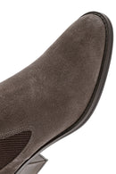 Woman Suede with Mink Heels Leather Cowboy Boots | Derimod Woman Suede with Mink Heels Leather Cowboy Boots | Derimod