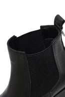 Woman Black Chunky Heels Leather Cowboy Boots | Derimod Woman Black Chunky Heels Leather Cowboy Boots | Derimod