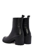 Woman Black High Heel Zipper Leather Boat | Derimod Woman Black High Heel Zipper Leather Boat | Derimod