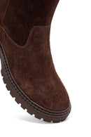 Woman Brown Suede Leather Boat | Derimod Woman Brown Suede Leather Boat | Derimod