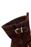 Woman Brown Suede Leather Boat | Derimod Woman Brown Suede Leather Boat | Derimod