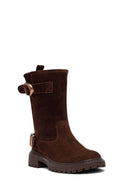 Woman Brown Suede Leather Boat | Derimod Woman Brown Suede Leather Boat | Derimod