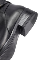 Woman Black Zippered Leather Boat | Derimod Woman Black Zippered Leather Boat | Derimod