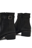 Women's Black Zippered Leather Boots | Derimod Women's Black Zippered Leather Boots | Derimod