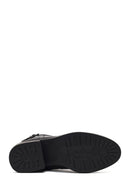 Women's Black Zippered Leather Boots | Derimod Women's Black Zippered Leather Boots | Derimod