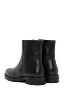 Woman Black Zippered Leather Boat | Derimod Woman Black Zippered Leather Boat | Derimod