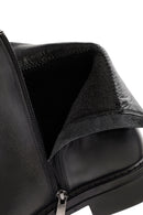 Woman Black Zippered Leather Boat | Derimod Woman Black Zippered Leather Boat | Derimod