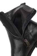 Women's Black Zippered Leather Boots | Derimod Women's Black Zippered Leather Boots | Derimod