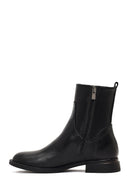 Women's Black Zippered Leather Boots | Derimod Women's Black Zippered Leather Boots | Derimod