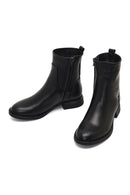 Women's Black Zippered Leather Boots | Derimod Women's Black Zippered Leather Boots | Derimod
