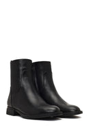 Women's Black Zippered Leather Boots | Derimod Women's Black Zippered Leather Boots | Derimod