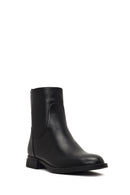 Women's Black Zippered Leather Boots | Derimod Women's Black Zippered Leather Boots | Derimod