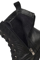 Women's Black Zippered Thick Heeled Leather Boot | Derimod Women's Black Zippered Thick Heeled Leather Boot | Derimod