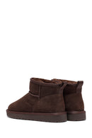Woman Brown Fur Suede Leather Teddy Bot | Derimod Woman Brown Fur Suede Leather Teddy Bot | Derimod