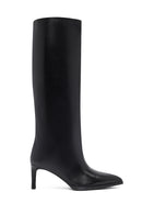Women's Black Thin Heeled Leather Boot | Derimod Women's Black Thin Heeled Leather Boot | Derimod