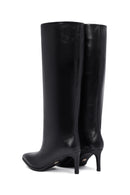 Women's Black Thin Heeled Leather Boot | Derimod Women's Black Thin Heeled Leather Boot | Derimod