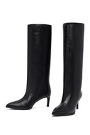Women's Black Thin Heeled Leather Boot | Derimod Women's Black Thin Heeled Leather Boot | Derimod