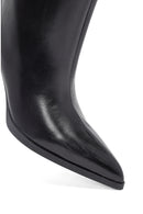 Women's Black Thin Heeled Leather Boot | Derimod Women's Black Thin Heeled Leather Boot | Derimod