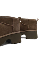 Women's Mink Thick-Soled Suede Leather Teddy Boots | Derimod Women's Mink Thick-Soled Suede Leather Teddy Boots | Derimod
