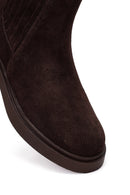Women's Brown Suede Leather Chelsea Boot | Derimod Women's Brown Suede Leather Chelsea Boot | Derimod