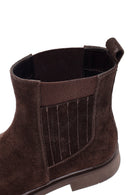 Women's Brown Suede Leather Chelsea Boot | Derimod Women's Brown Suede Leather Chelsea Boot | Derimod