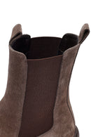 Women's Taupe Thick-Soled Suede Leather Chelsea Boot | Derimod Women's Taupe Thick-Soled Suede Leather Chelsea Boot | Derimod