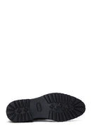 Men's Black Lace-Up Leather Zippered Casual Boots | Derimod Men's Black Lace-Up Leather Zippered Casual Boots | Derimod