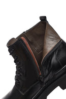 Men's Black Lace-Up Zipper Leather Casual Boots | Derimod Men's Black Lace-Up Zipper Leather Casual Boots | Derimod