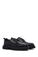Men's Black Lace-Up Thick-Soled Leather Casual Shoes | Derimod Men's Black Lace-Up Thick-Soled Leather Casual Shoes | Derimod