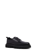 Men's Black Lace-Up Thick-Soled Leather Casual Shoes | Derimod Men's Black Lace-Up Thick-Soled Leather Casual Shoes | Derimod