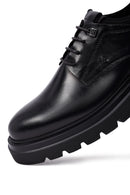 Men's Black Lace-Up Thick-Soled Leather Casual Shoes | Derimod Men's Black Lace-Up Thick-Soled Leather Casual Shoes | Derimod