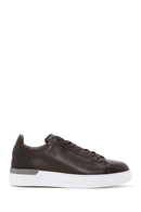 Men's Brown Lace-Up Thick-Soled Leather Sneakers | Derimod Men's Brown Lace-Up Thick-Soled Leather Sneakers | Derimod