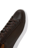 Men's Brown Lace-Up Thick-Soled Leather Sneakers | Derimod Men's Brown Lace-Up Thick-Soled Leather Sneakers | Derimod