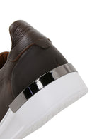 Men's Brown Lace-Up Thick-Soled Leather Sneakers | Derimod Men's Brown Lace-Up Thick-Soled Leather Sneakers | Derimod