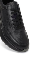 Erkek Siyah Bağcıklı Kalın Tabanlı Deri Sneaker | Derimod Erkek Siyah Bağcıklı Kalın Tabanlı Deri Sneaker | Derimod