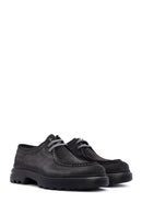 Men's Gray Lace-Up Suede Leather Casual Shoes | Derimod Men's Gray Lace-Up Suede Leather Casual Shoes | Derimod