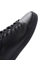 Erkek Siyah Bağcıklı Deri Sneaker | Derimod Erkek Siyah Bağcıklı Deri Sneaker | Derimod