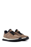 Erkek Vizon Bağcıklı Nubuk Deri Casual Sneaker | Derimod Erkek Vizon Bağcıklı Nubuk Deri Casual Sneaker | Derimod